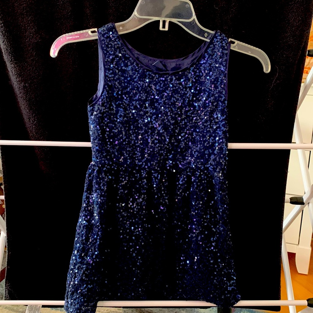 Gap kids lucious Dark blue sequins dress (s6-7)